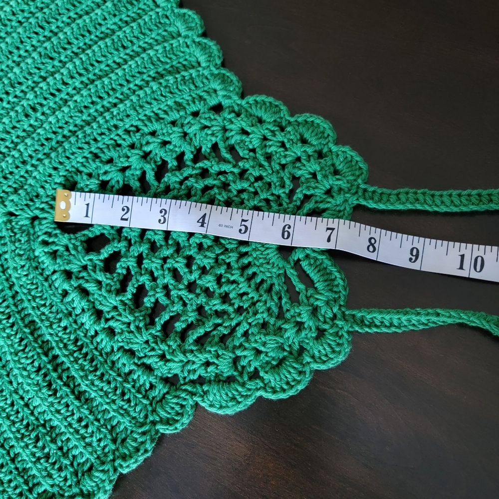 HAND-KNITTED Womens Green Halter Top with Adjustable Straps (One Size) - Picture 10 of 11
